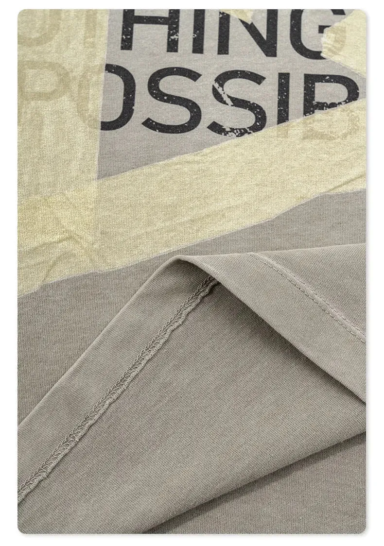 Oversized Washed Letter T-Shirt