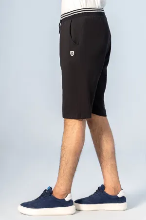 PIQUE TIPPING SHORTS BLACK