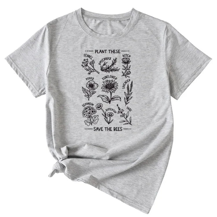 PLANT TESE SAVE THE BEES FLORAL PATTERN SHORT SLEEVES