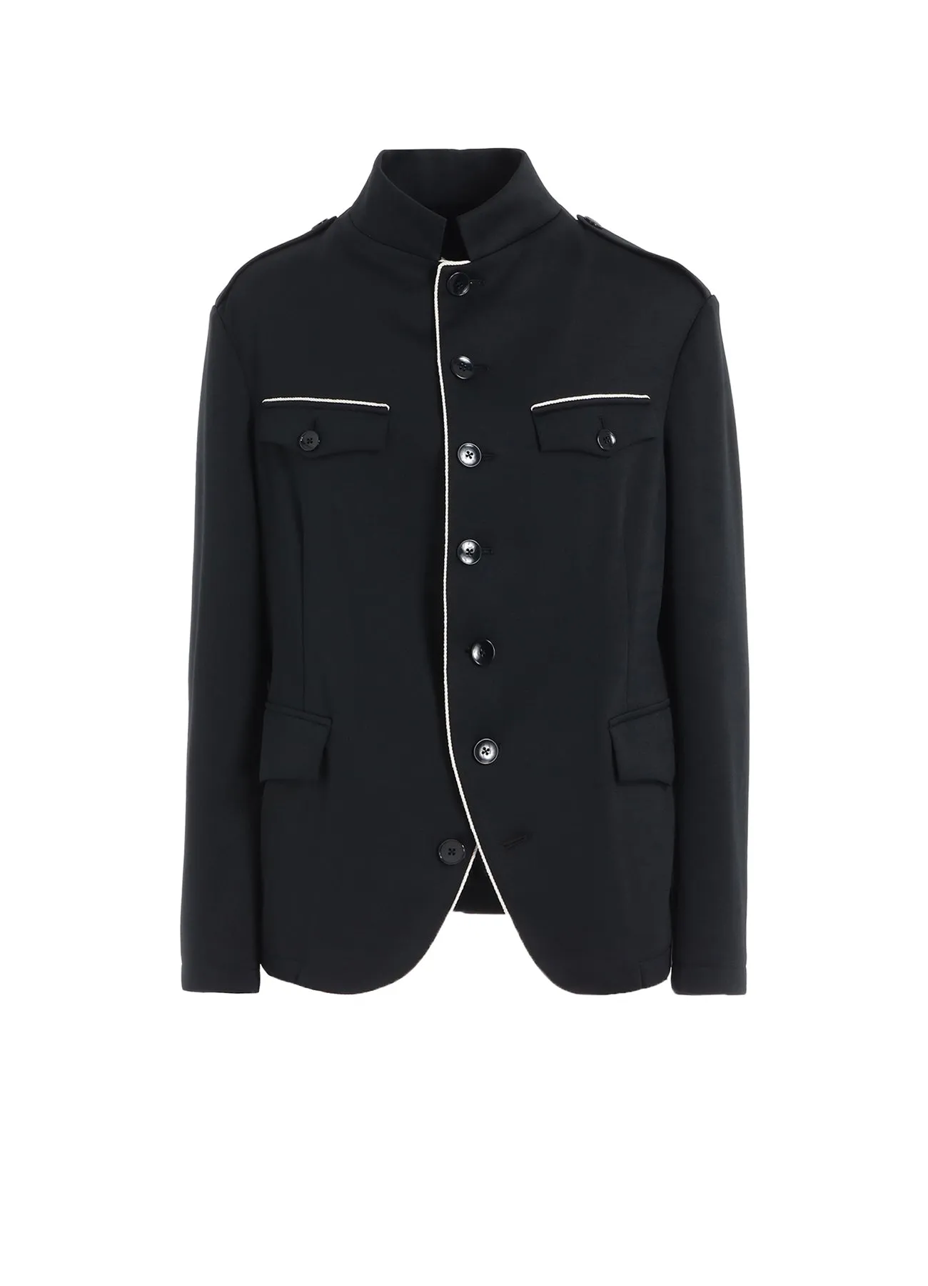 POLYESTER SMOOTH PIPING SHORT JACKET