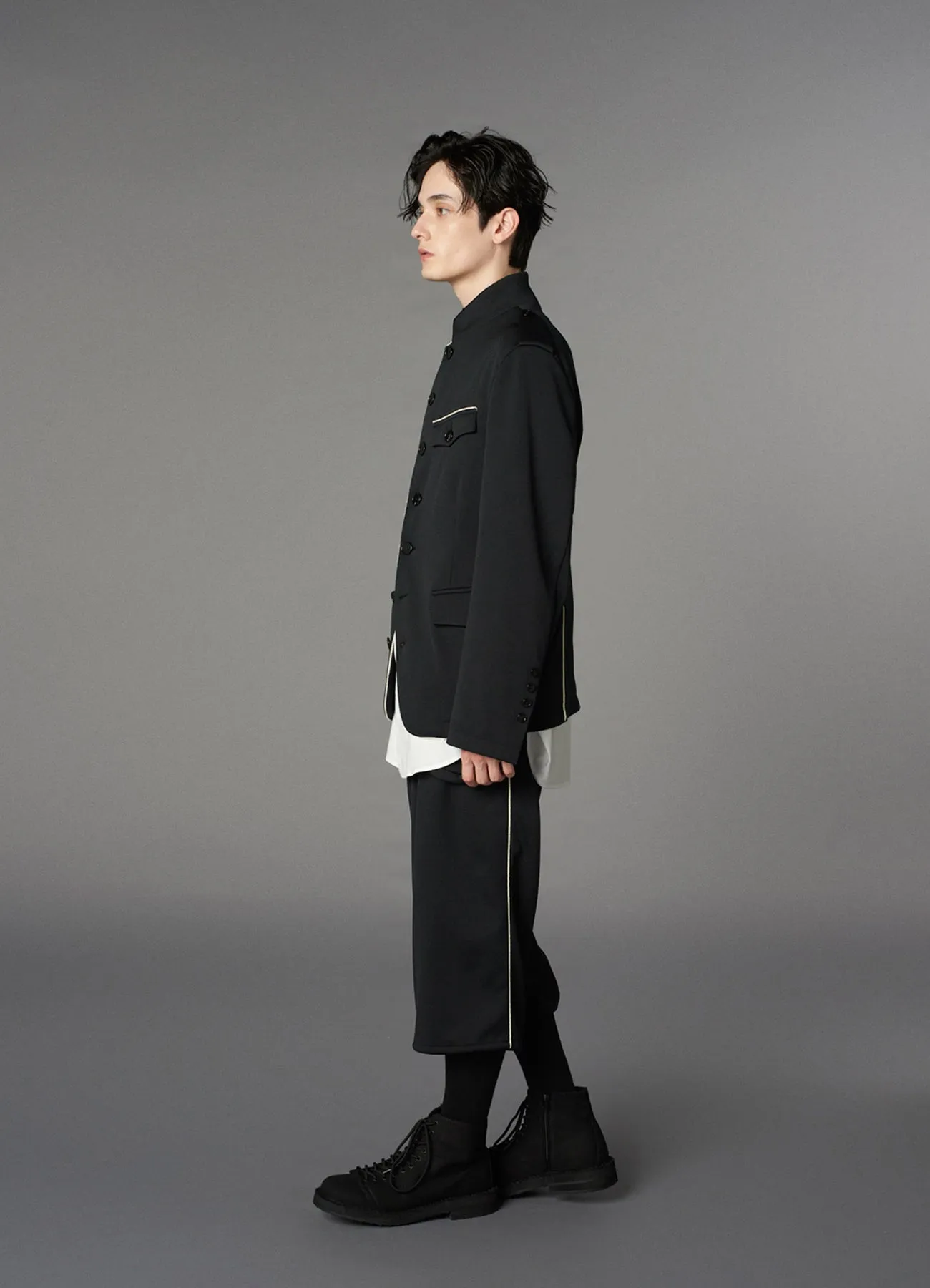 POLYESTER SMOOTH PIPING SHORT JACKET