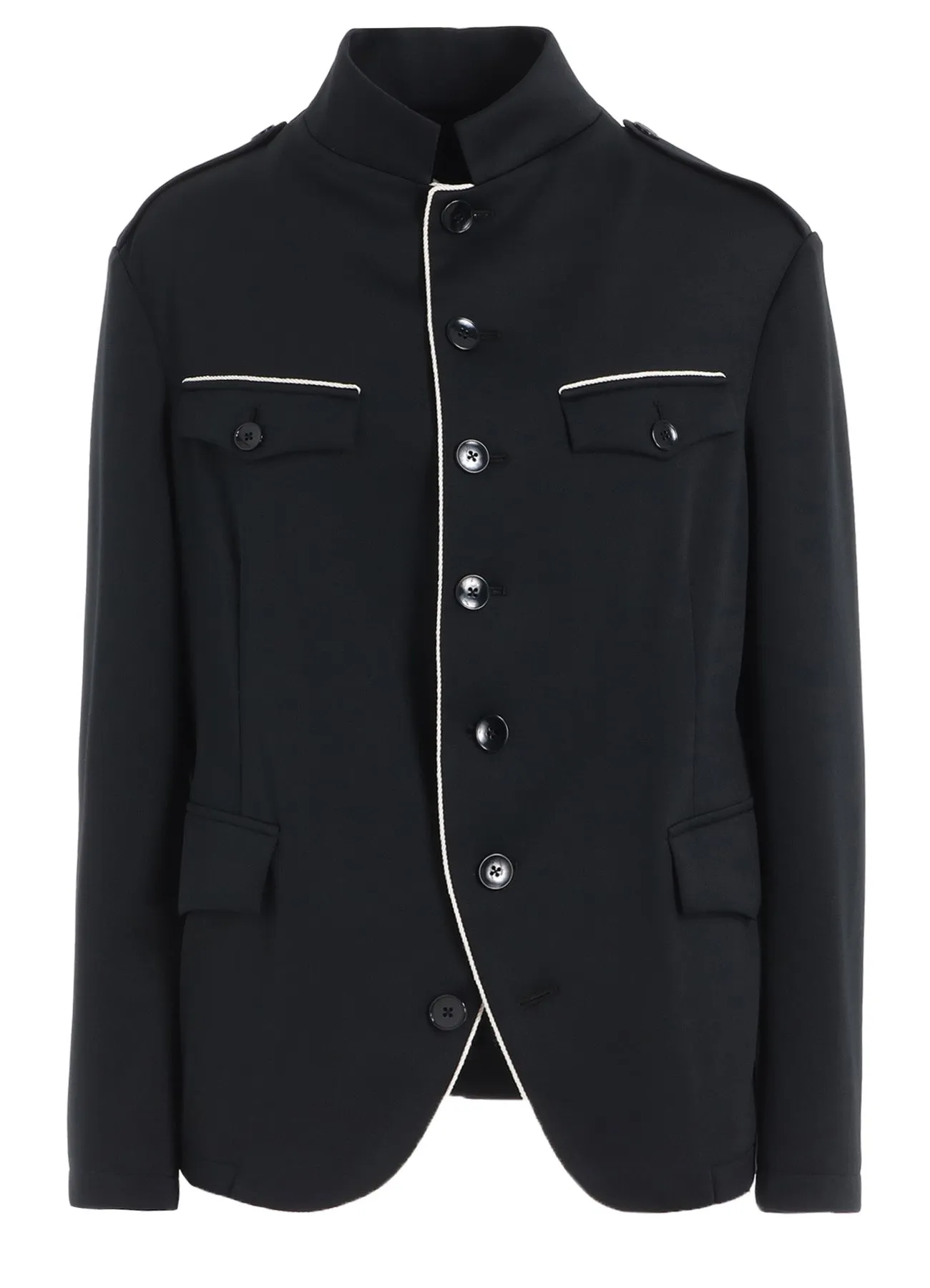 POLYESTER SMOOTH PIPING SHORT JACKET