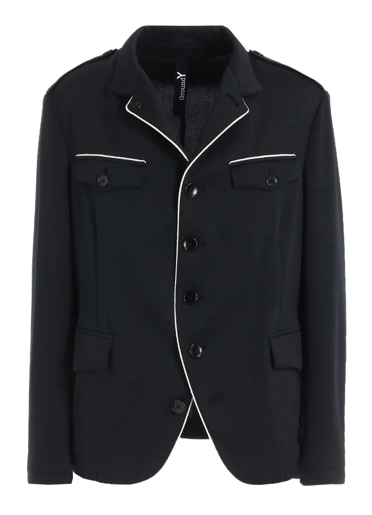 POLYESTER SMOOTH PIPING SHORT JACKET