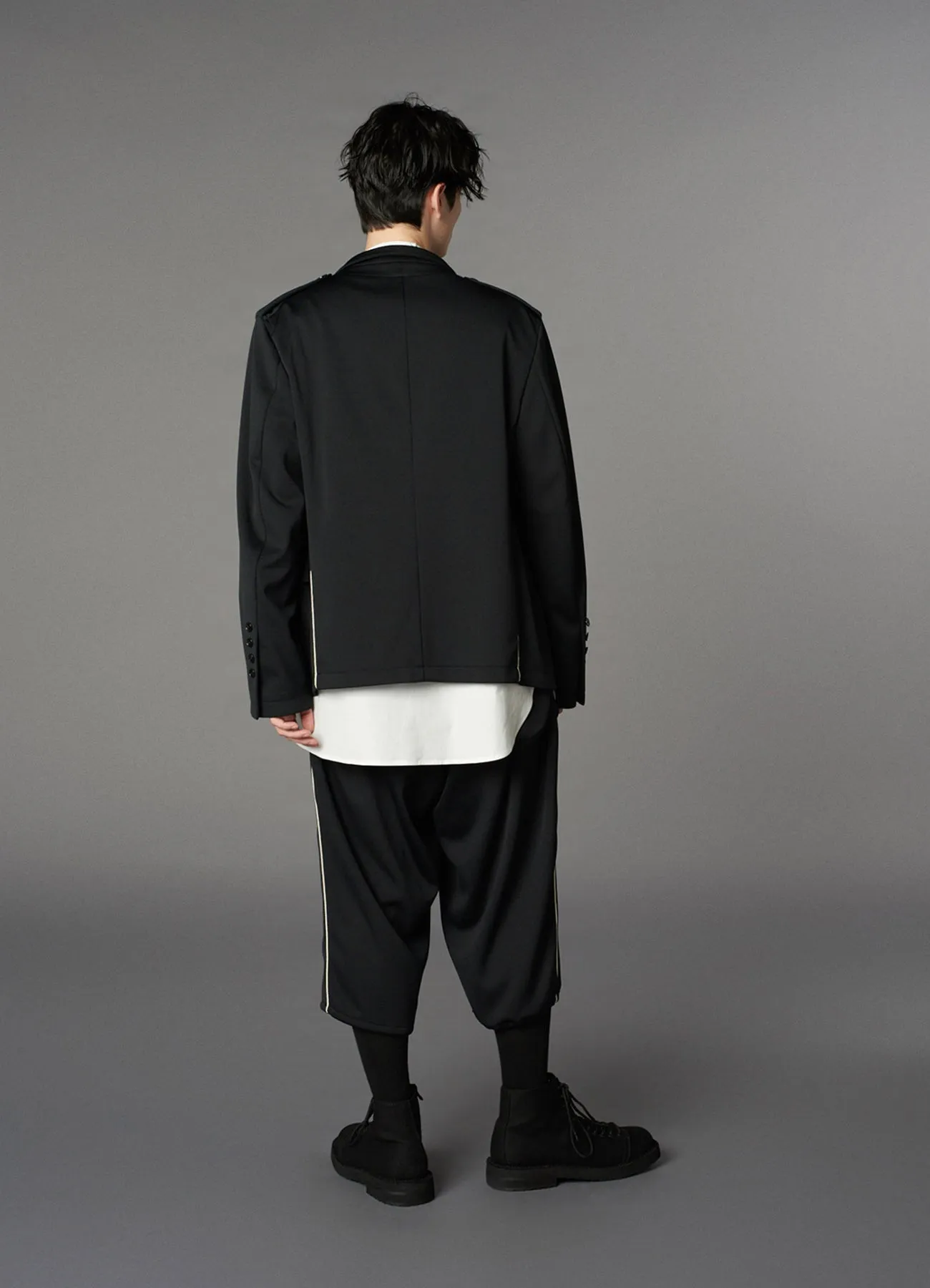 POLYESTER SMOOTH PIPING SHORT JACKET