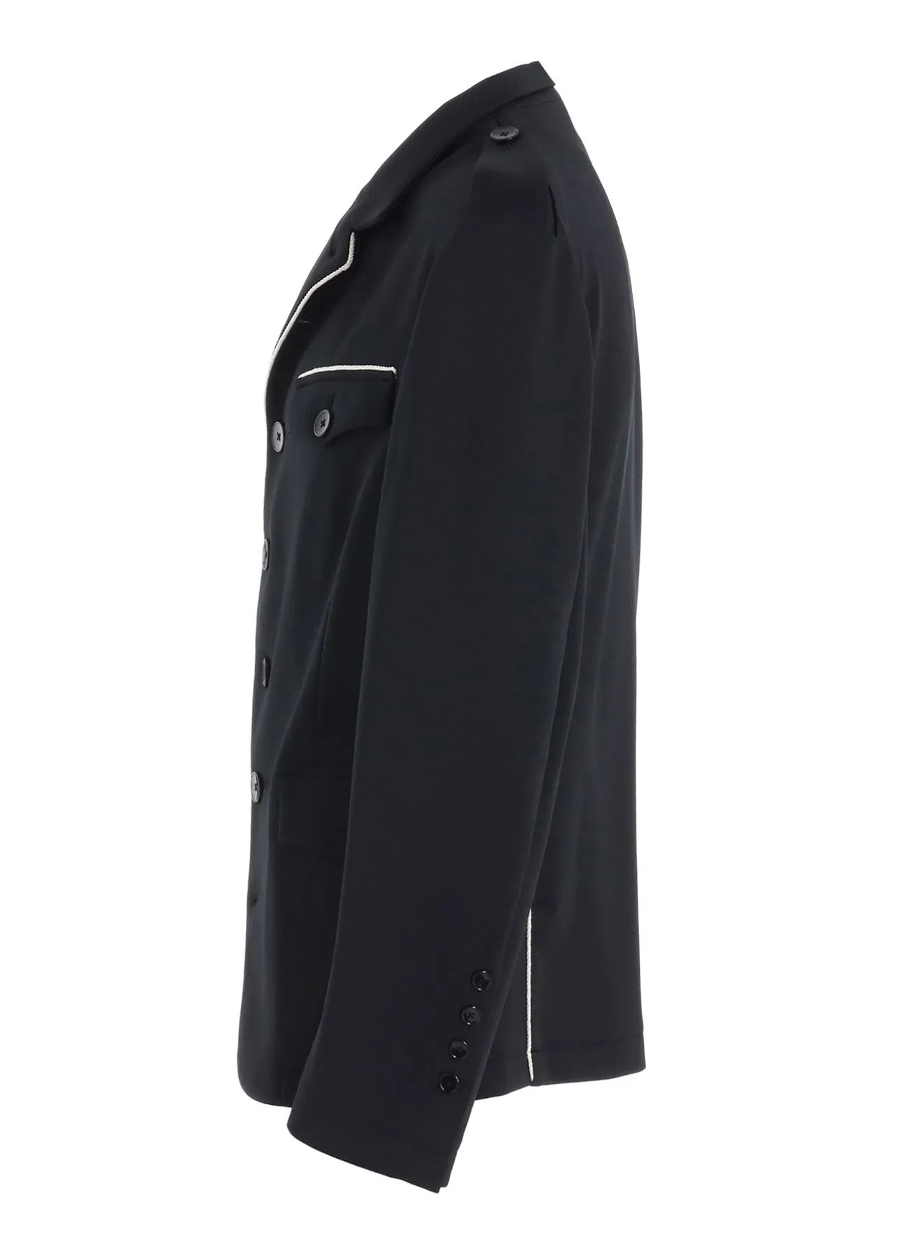 POLYESTER SMOOTH PIPING SHORT JACKET