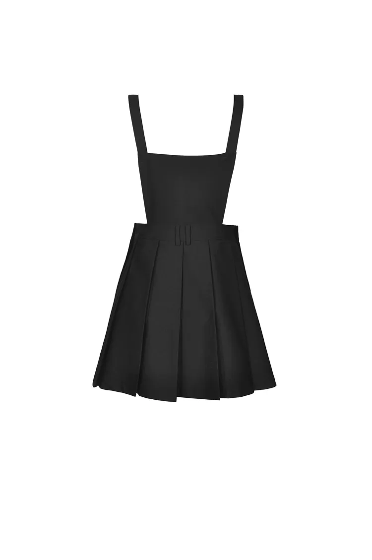 Punk Pentagram Suspender Dress with Stylish Stitching