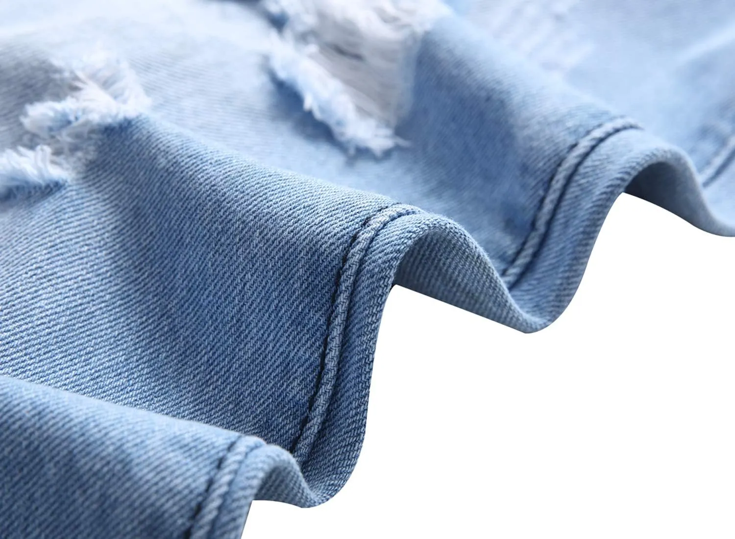 QIMYUM Mens Ripped Jeans, Distressed Destroyed Slim Fit Straight Leg Denim Pants