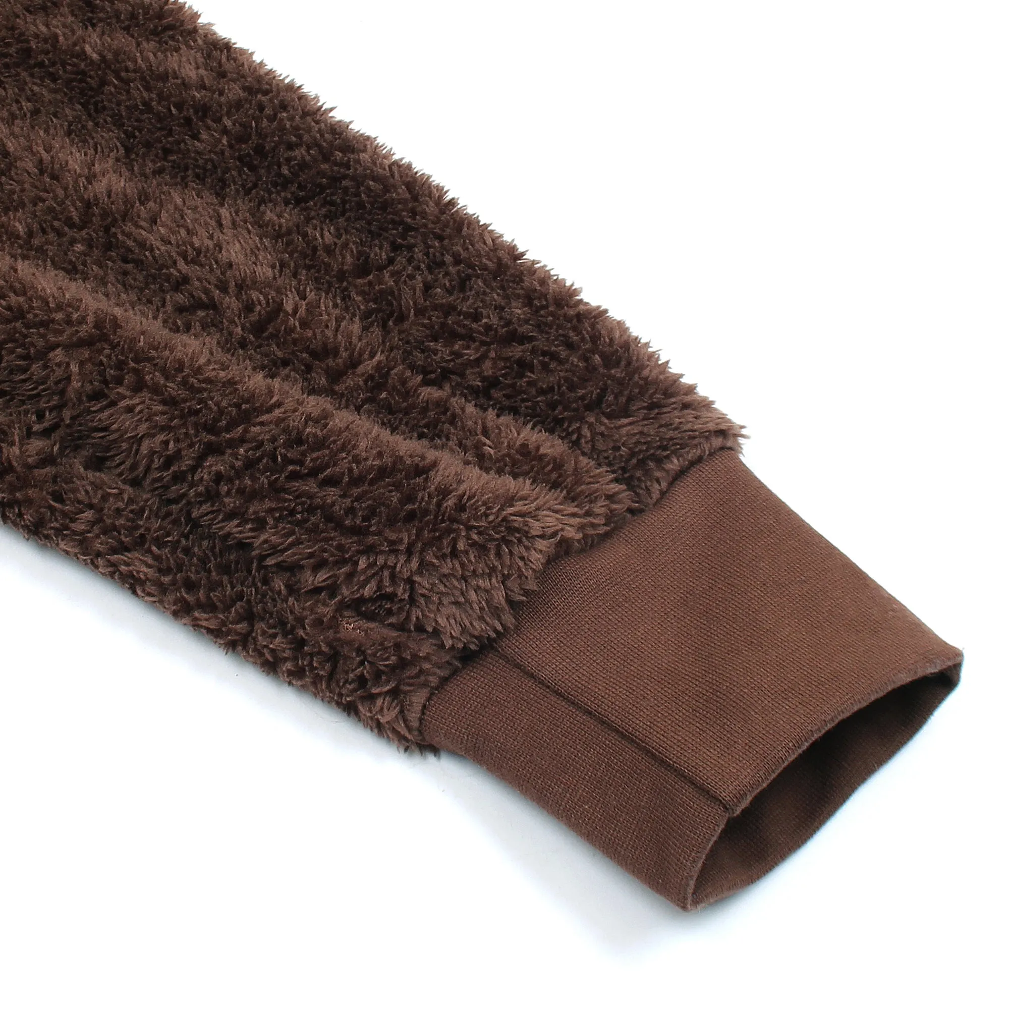 Raff & Taff Pullover Sherpa Hood For Men-2351-Brown