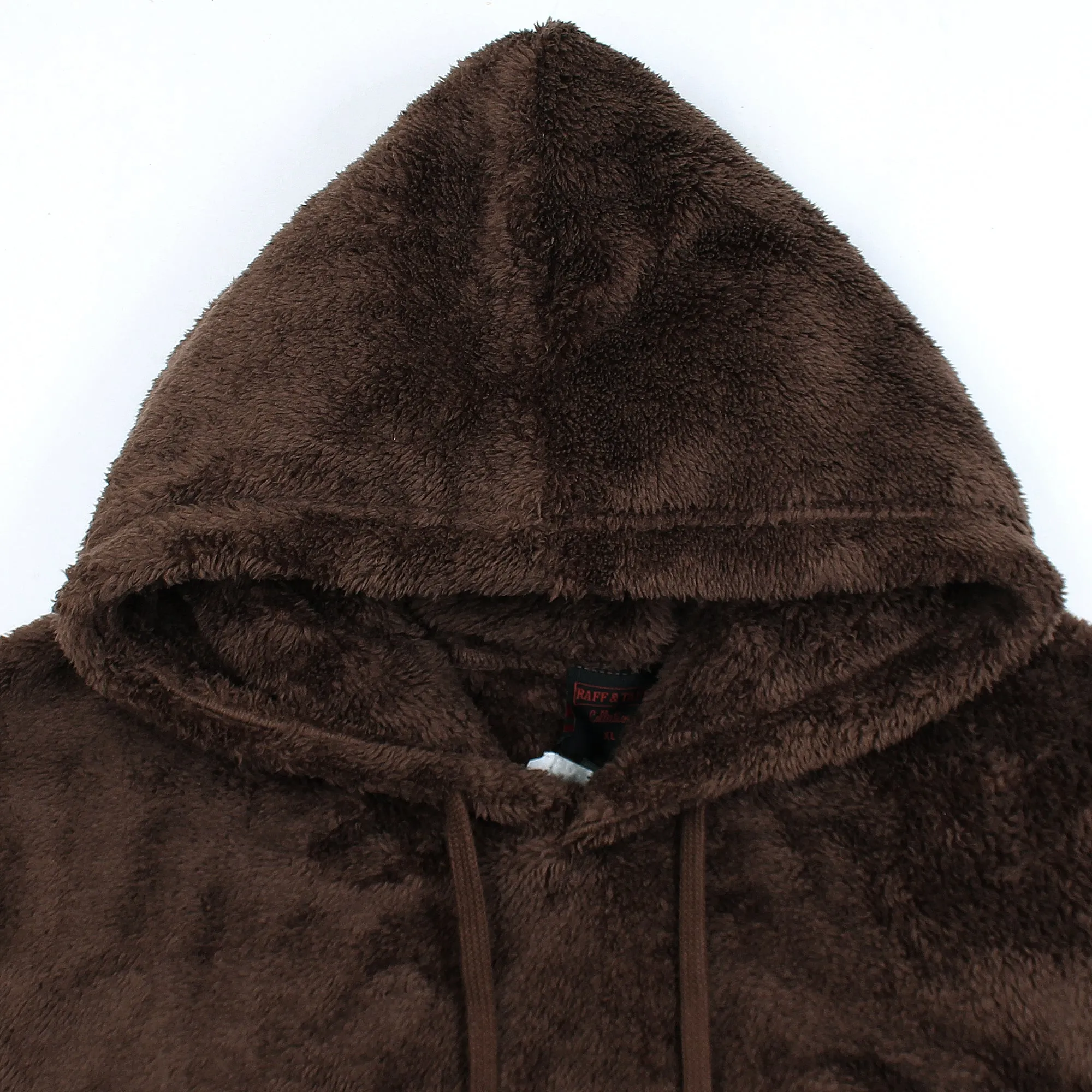 Raff & Taff Pullover Sherpa Hood For Men-2351-Brown