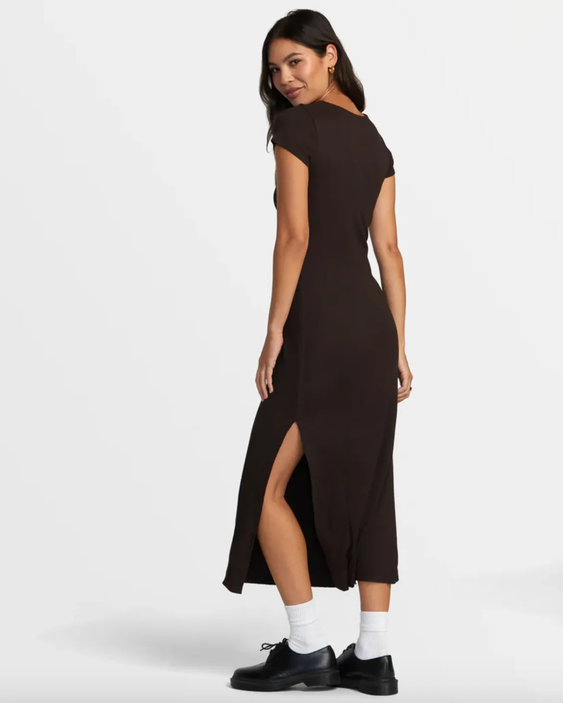 RCVA Womens Smitten II Dress Chocolate Brown