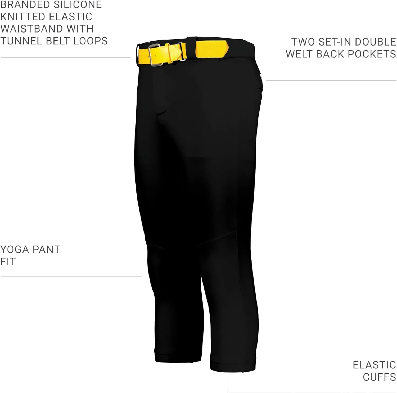 Russell Athletic Women's Flexstretch Softball Pants with Belt Loops-Fastpitch & Baseball Ready
