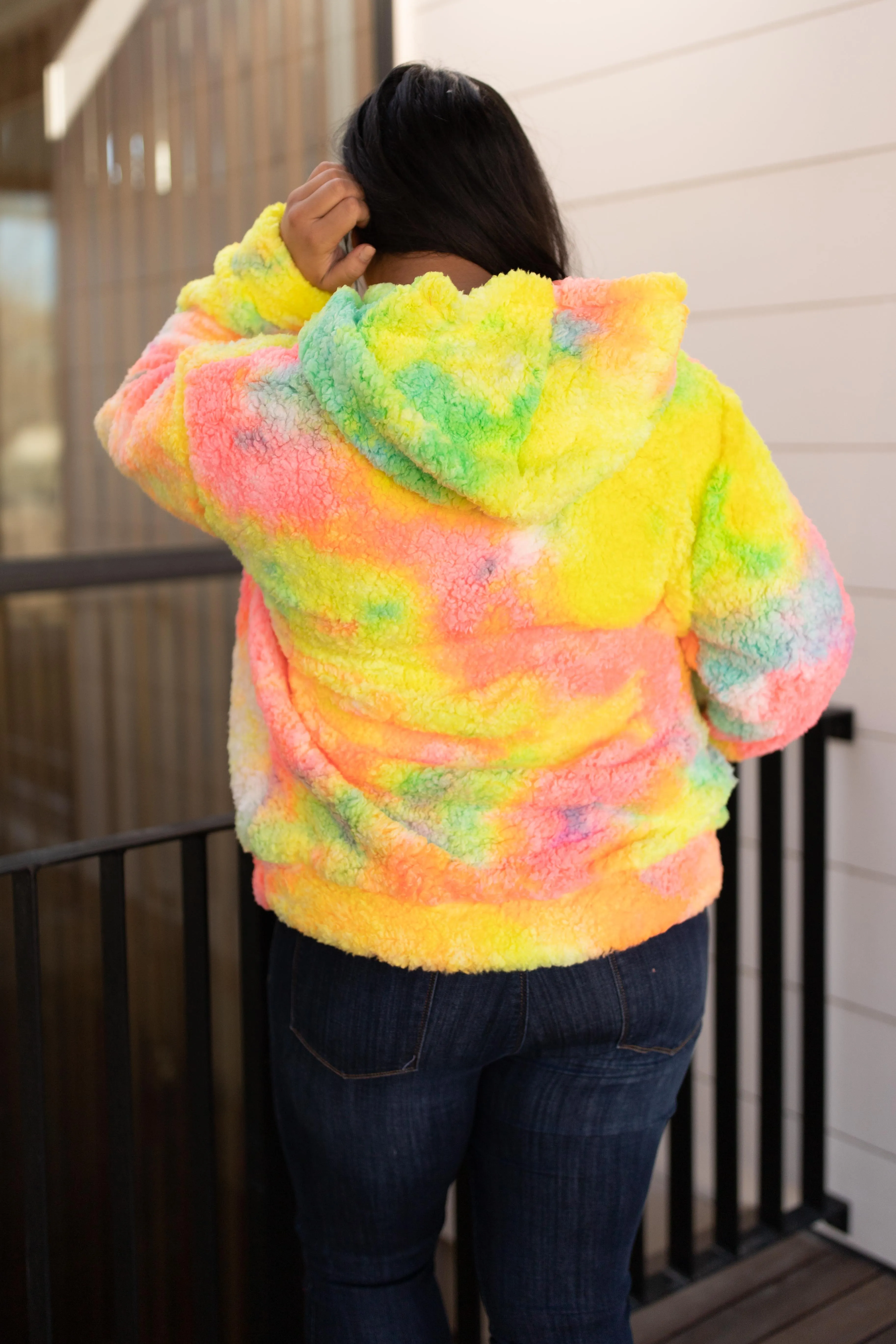 Shades and Sherpa Pullover in Sunrise
