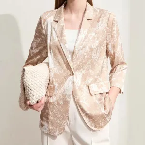 Silk Stretch Printed Blazer