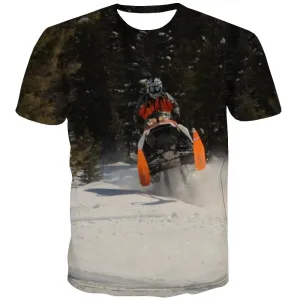 Ski T shirts Men White Tshirt Printed Movement Tshirt Anime Snowfield Tshirts Novelty