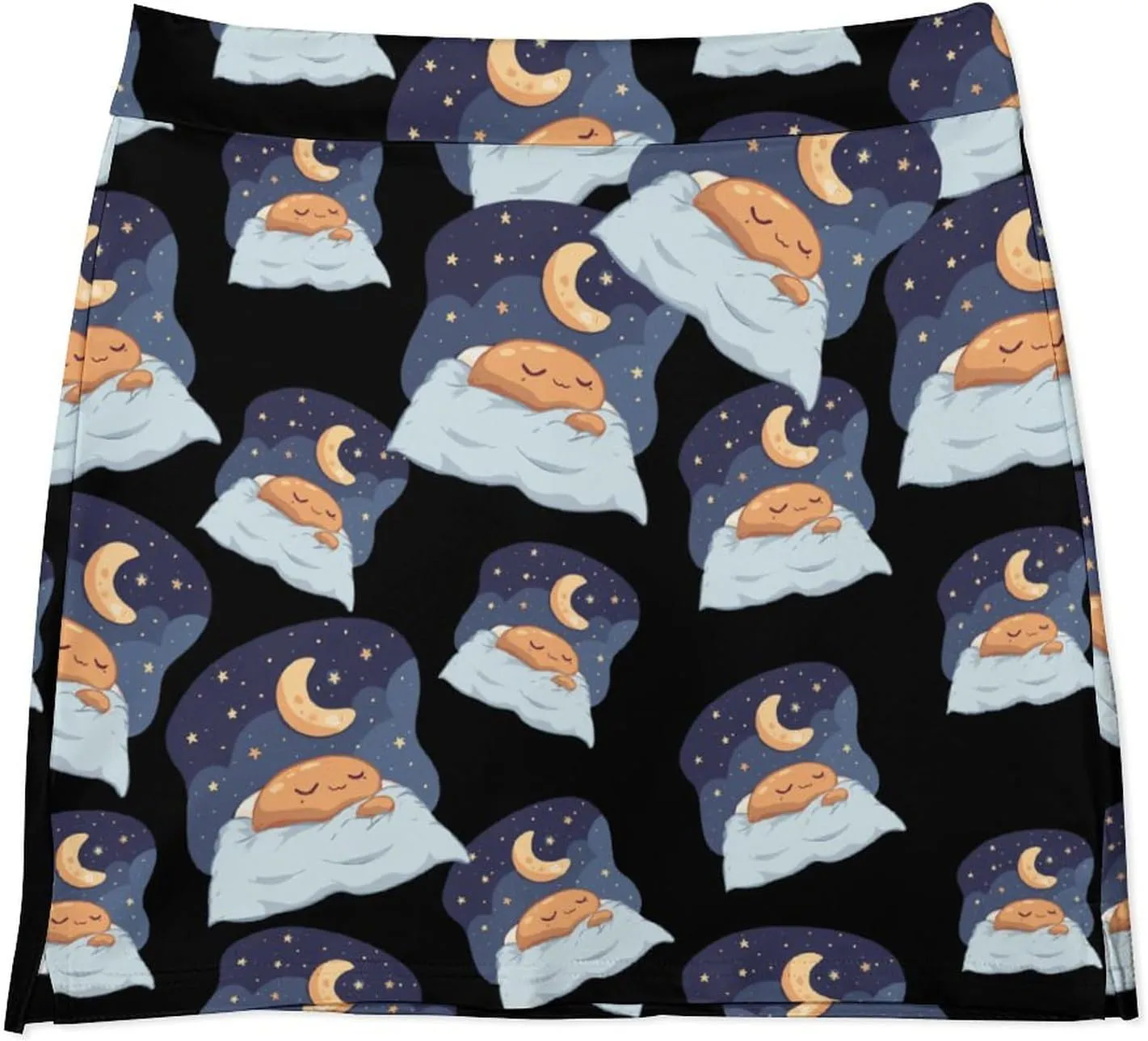 Sleeping Cocoa Chocolate Beans Women's Skort Athletic Skirt Golf Skorts A-line Skirts with Built-in Shorts Pockets