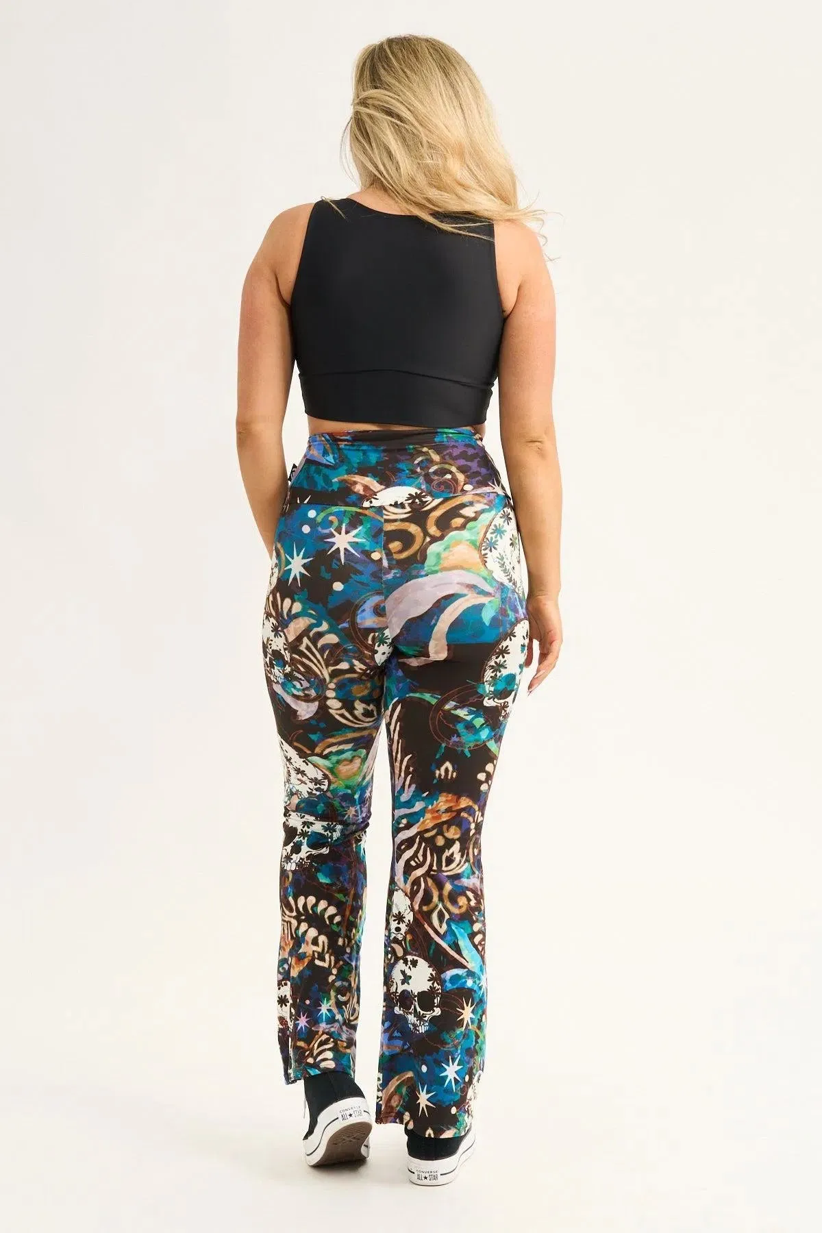 Soft To Touch High Waisted Bootleg Pant - Mementos Blue