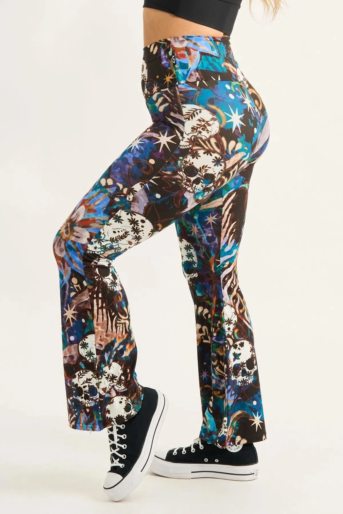 Soft To Touch High Waisted Bootleg Pant - Mementos Blue