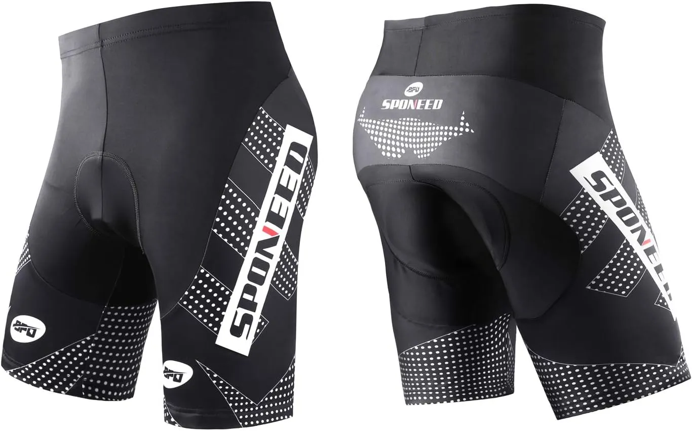 sponeed Men's Cycling Shorts Padded Bicycle Riding Pants Bike Biking Clothes Cycle Wear Tights