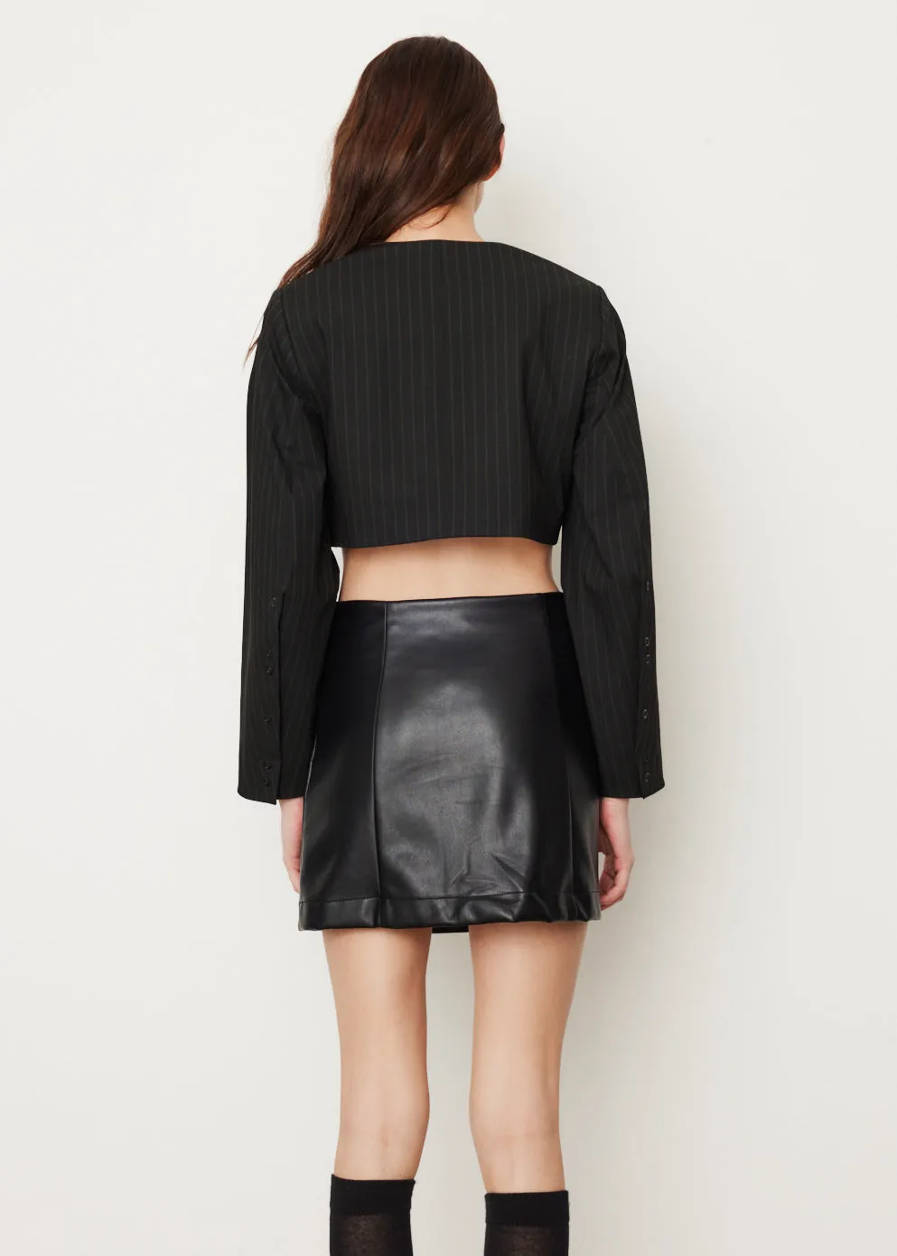 Stretch Stripe Cropped Blazer