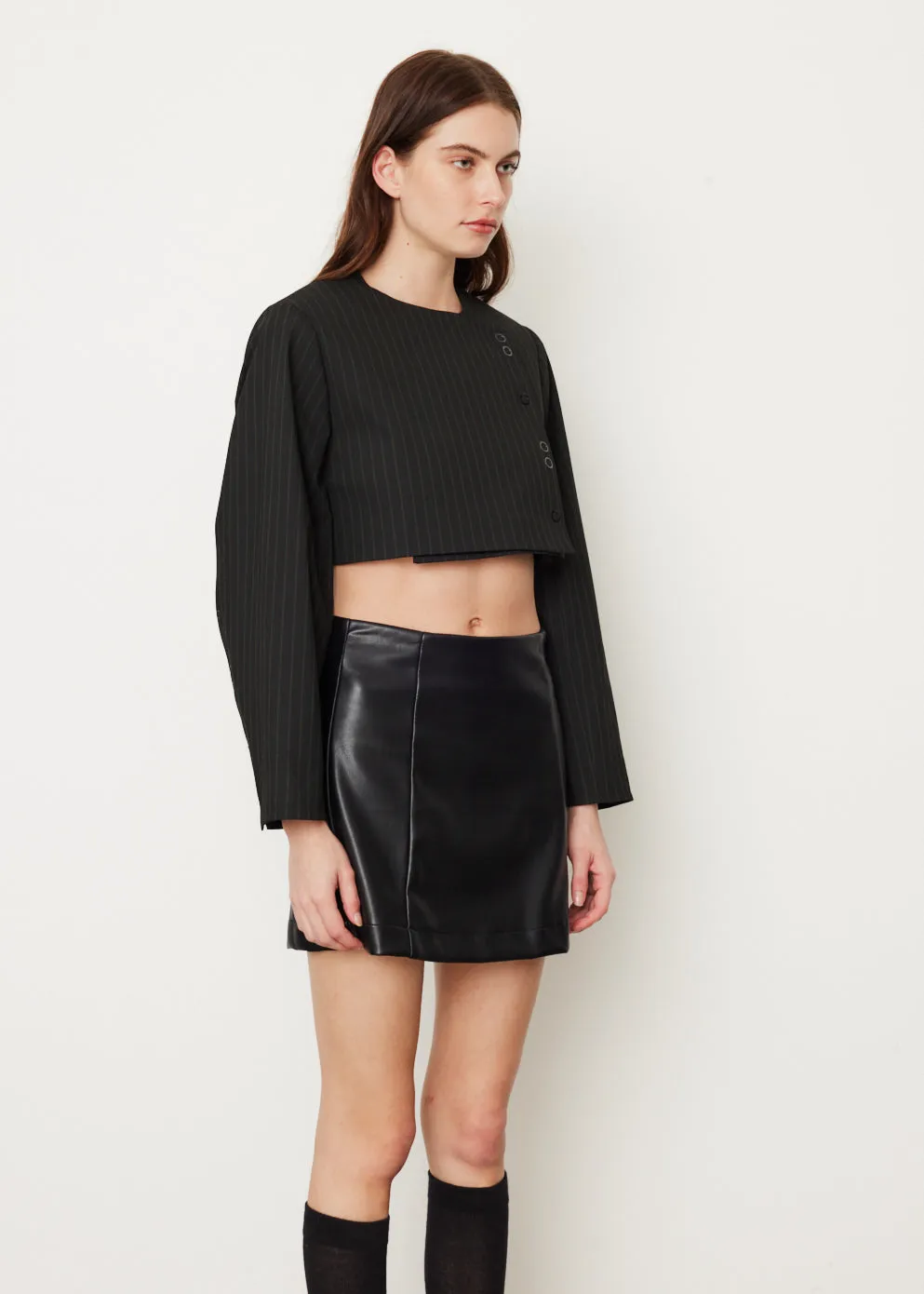 Stretch Stripe Cropped Blazer
