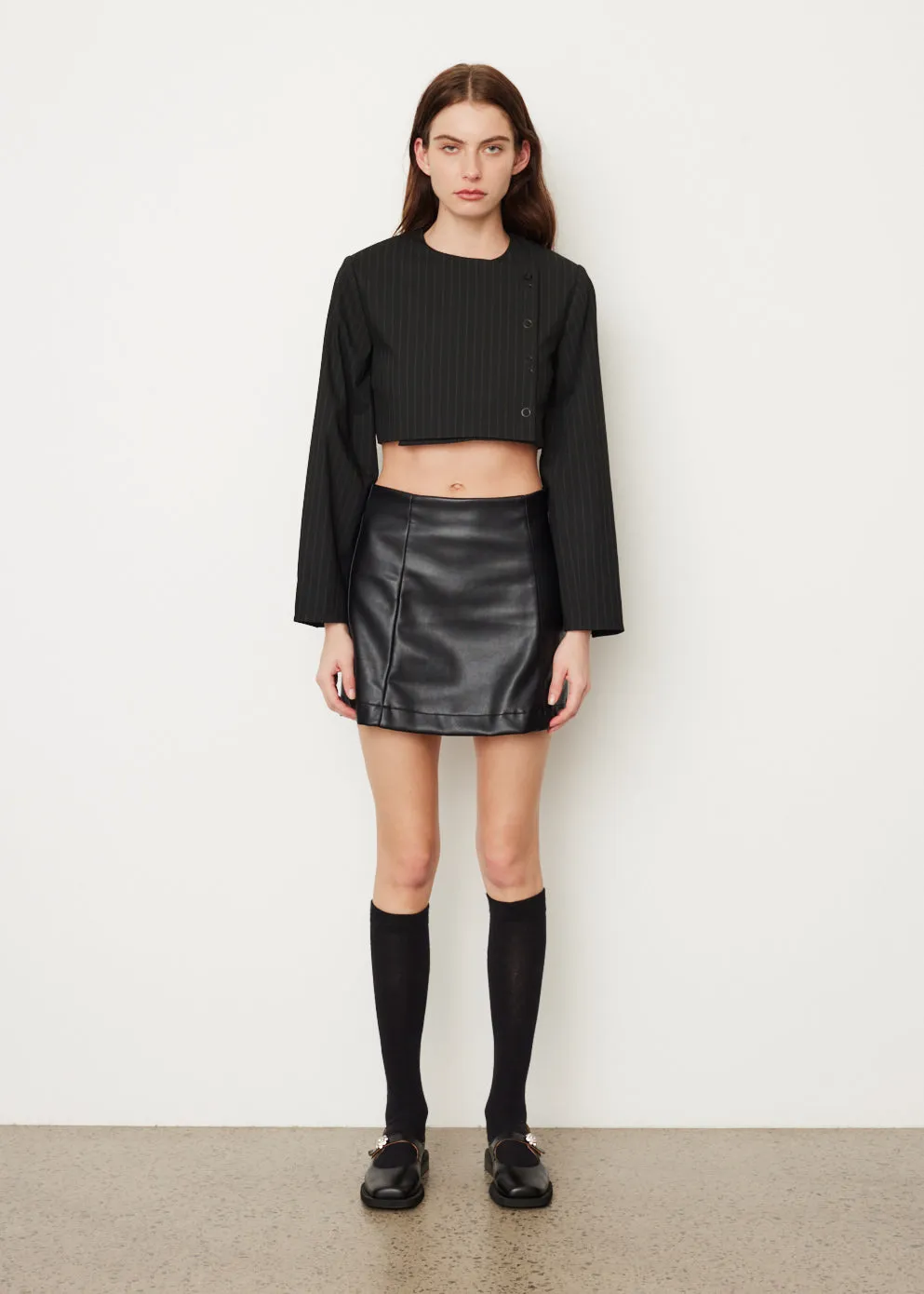 Stretch Stripe Cropped Blazer