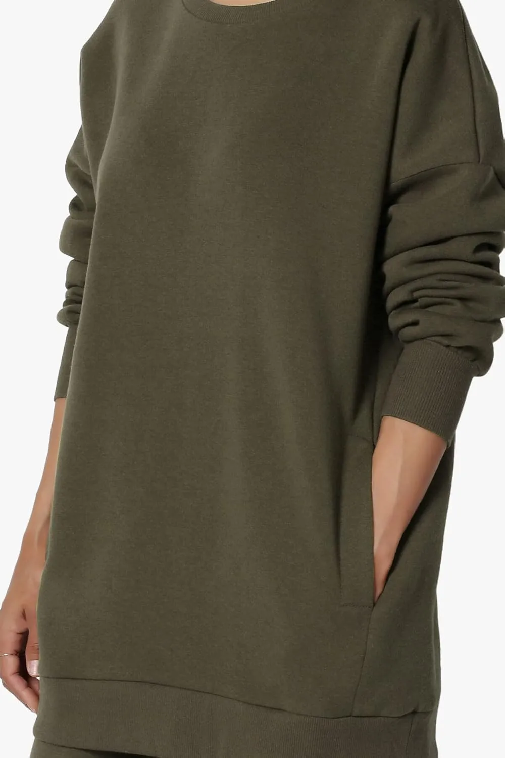 TheMogan Women's S~3X Lounge FleecePullover Sweatshirt Drawstring Jogger Sweat Pants SET