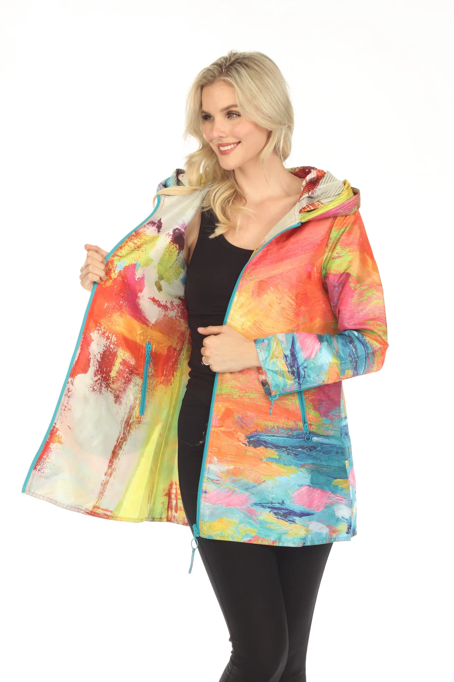 UBU Clothing Co. Blaze Glory/Capri Shim Printed Reversible Zip-Up Parisian Coat 23026APP