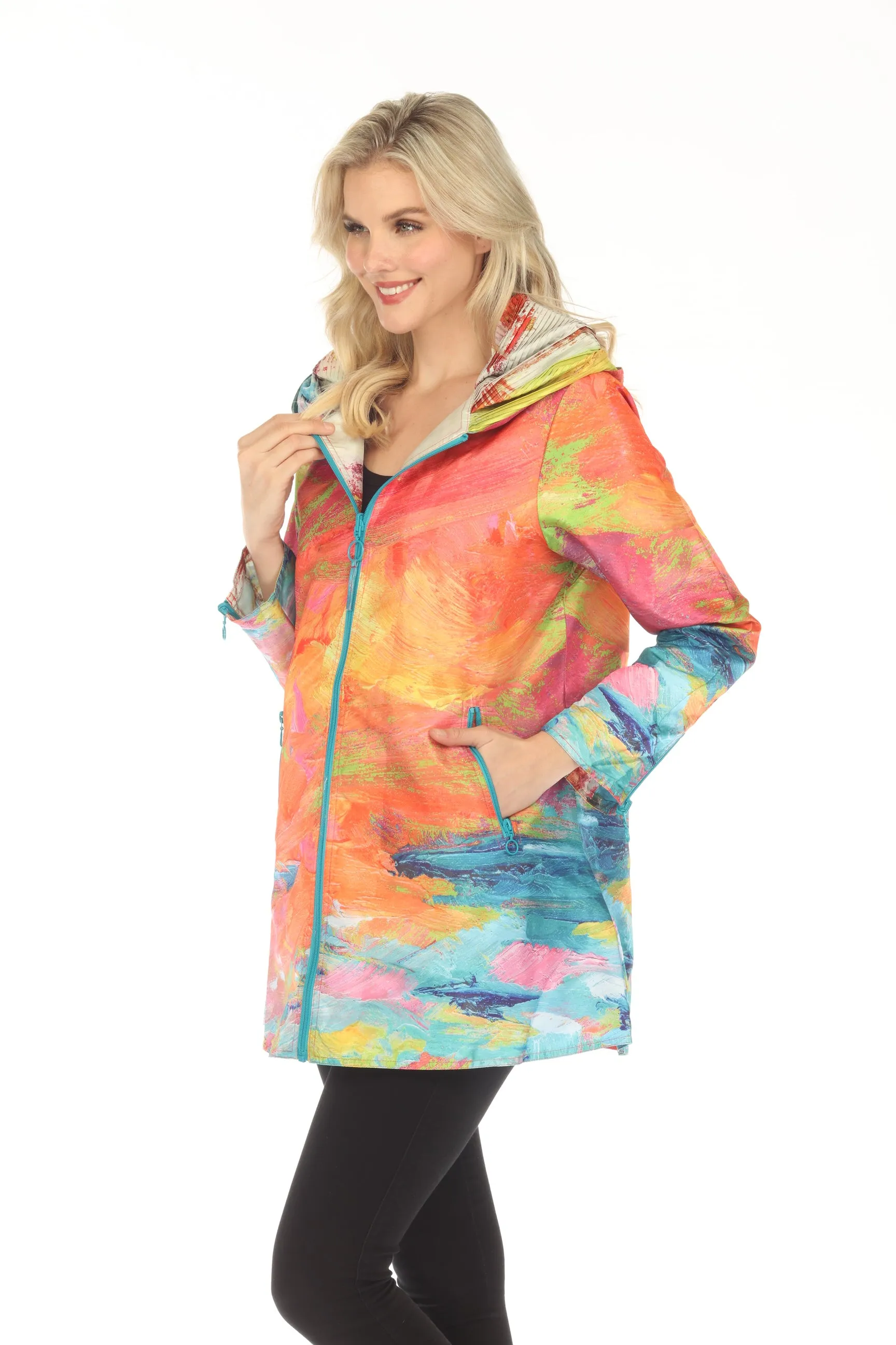 UBU Clothing Co. Blaze Glory/Capri Shim Printed Reversible Zip-Up Parisian Coat 23026APP