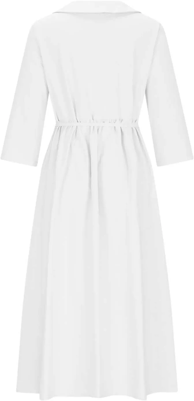 Women Summer Dress Casual 2025 Trendy Lace Up Long Sundress Button Boho Sun Dresses Vacation Beach Flowy Dress