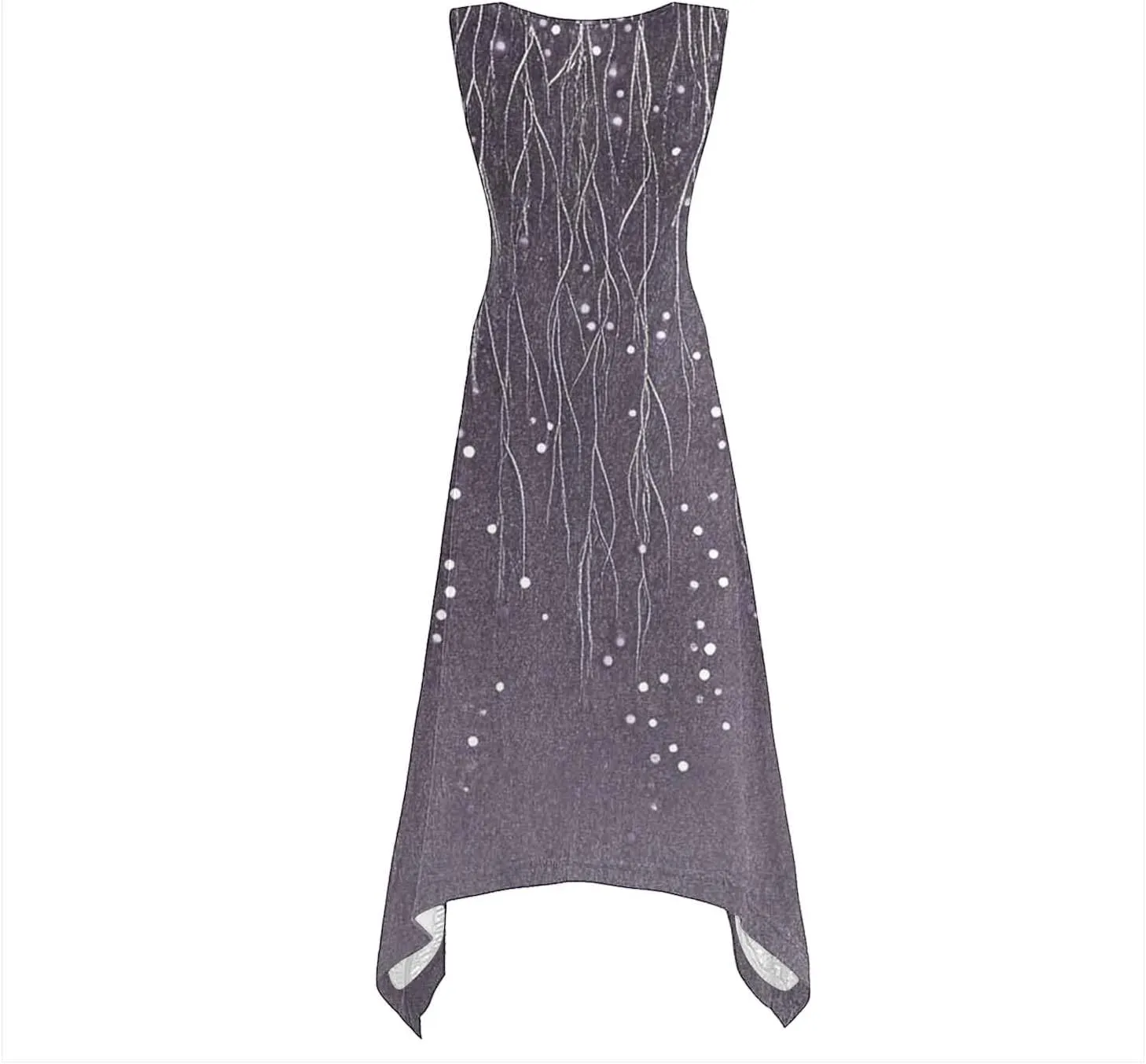 Women Summer Long Midi Dress Casual Sleeveless Sun Dresses Trendy Floral Print Boho Beach Sundress with Pockets
