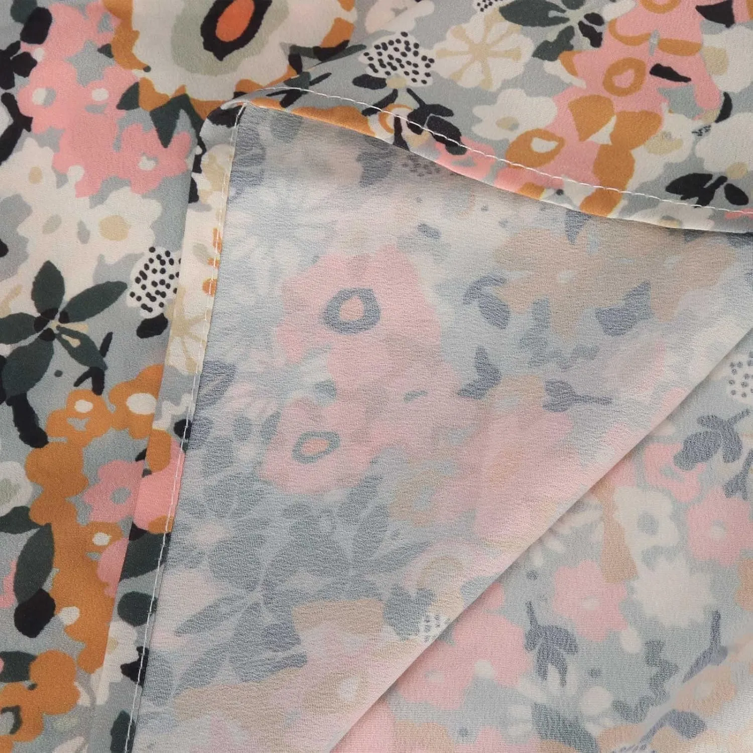 Womens Casual Spring Summer Shirt Dress V-Neck Short Sleeve Boho Printed Dress Flowy Cinched Waist Elegant Long Dress