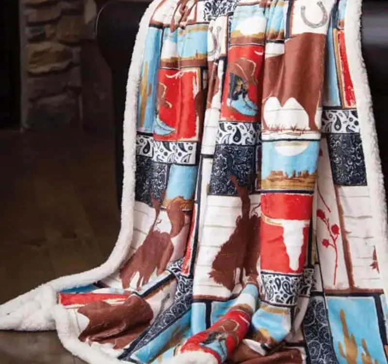 Wrangler Western Sherpa Throw 60 X 70