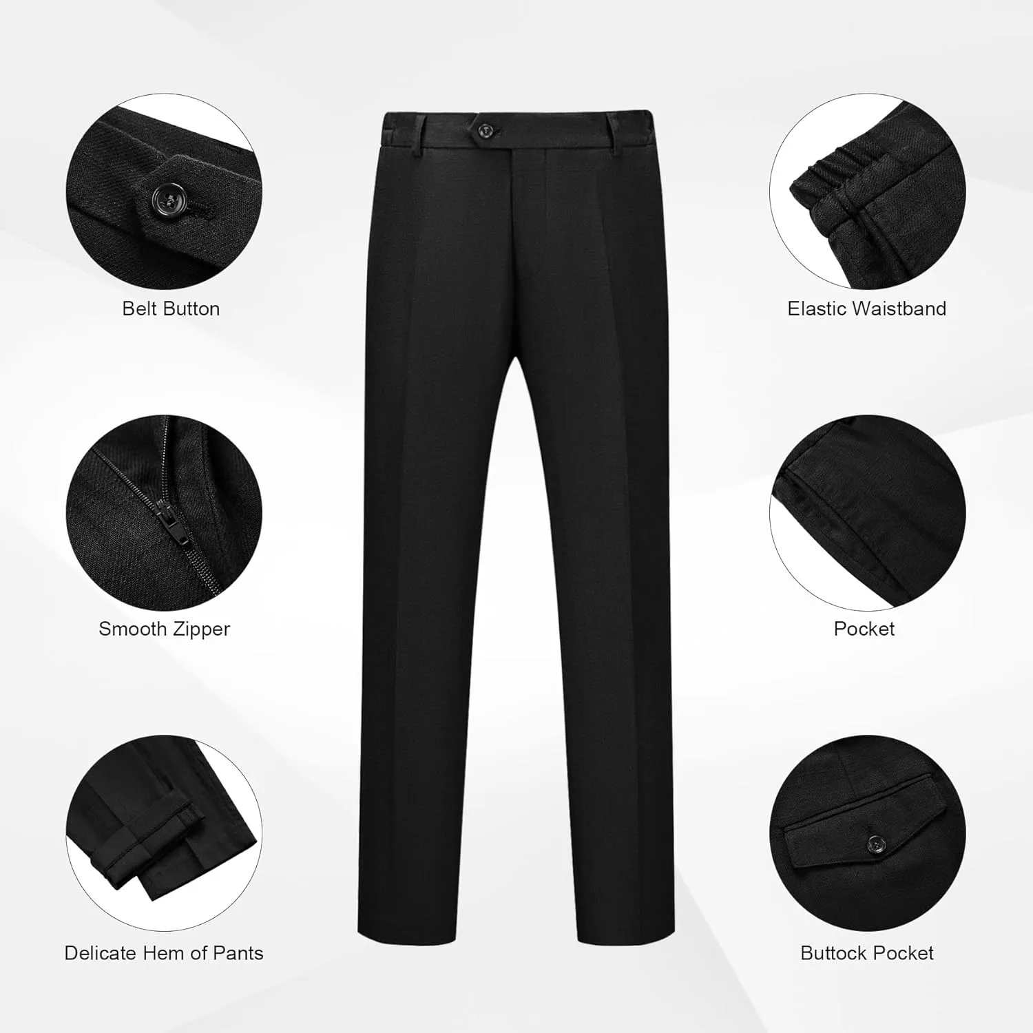 WULFUL Men's 2 Piece Slim Fit Suit Set One Button Blazer Jacket Pants Tuxedo Set for Party, Wedding and Business