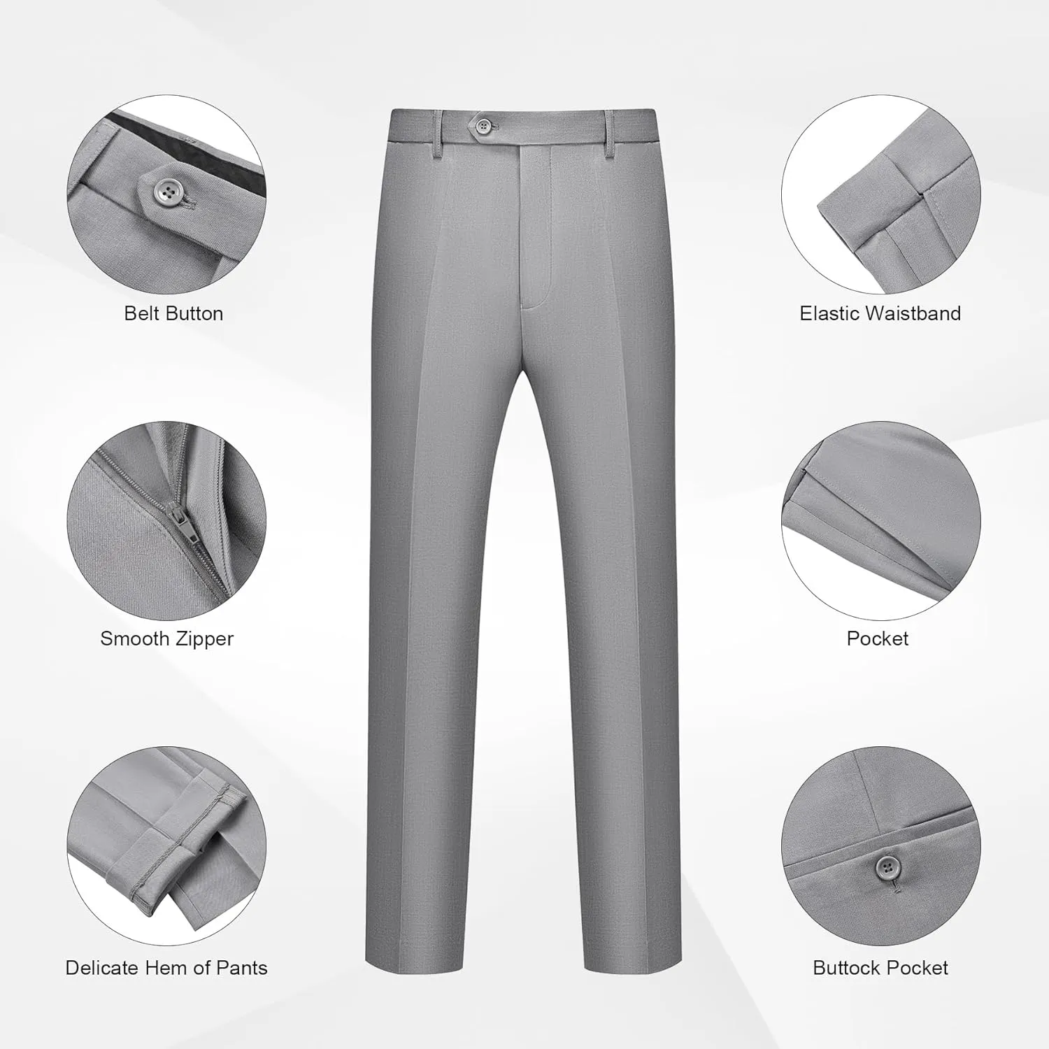 WULFUL Men's 2 Piece Slim Fit Suit Set One Button Blazer Jacket Pants Tuxedo Set for Party, Wedding and Business