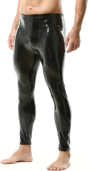 YUFEIDA Men's Faux Leather Tight Pants Man Leggings PVC Long Trousers